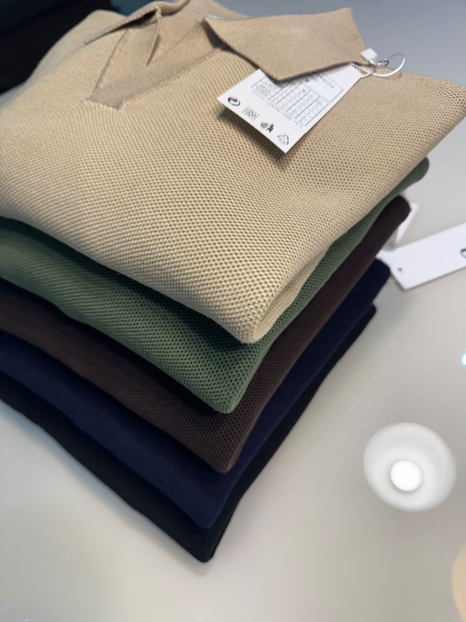 Polo Modal Tricô Detalhe Tecido
